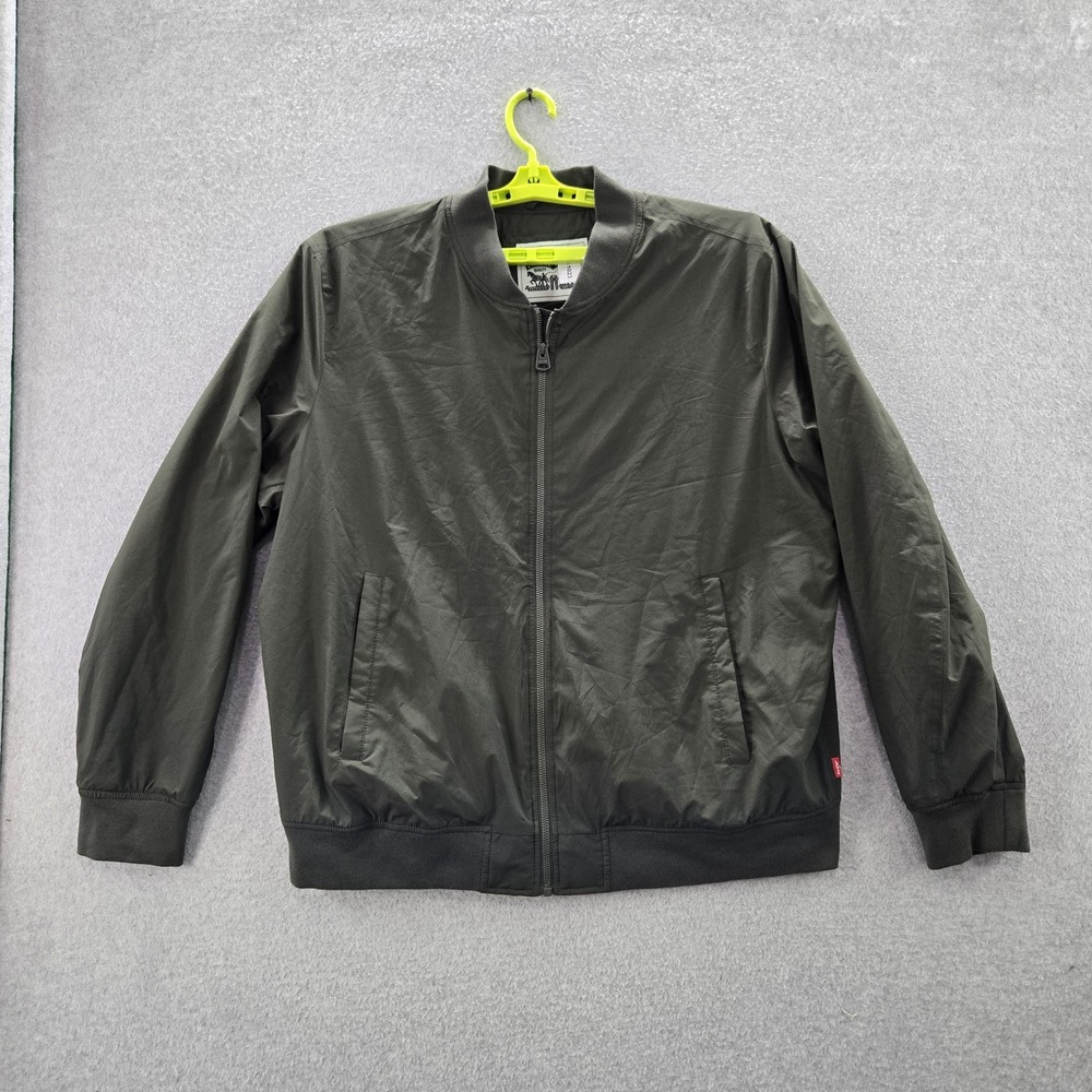 Levi's Men Jacket XL Green Bomber‎ Normcore Logo Long Sleeve